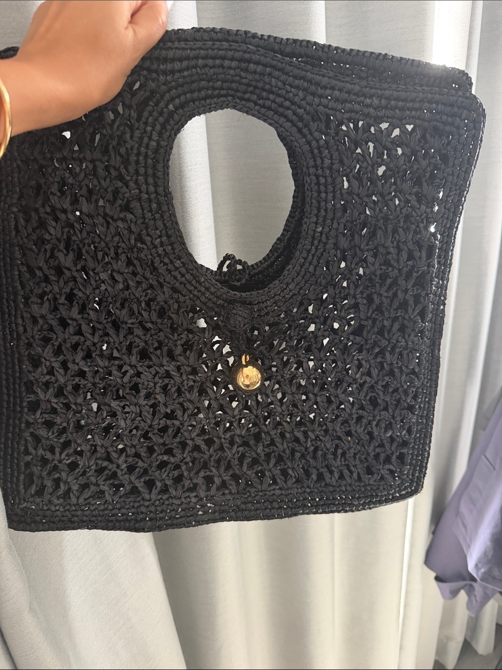 Jacquemus  Spiaggia small Square Tote Bag with Gold Accent